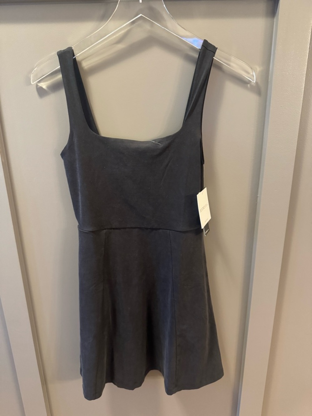 Beyond Yoga | Black Charmed Mini Dress Workout Casual Dress - Picture 2 of 5